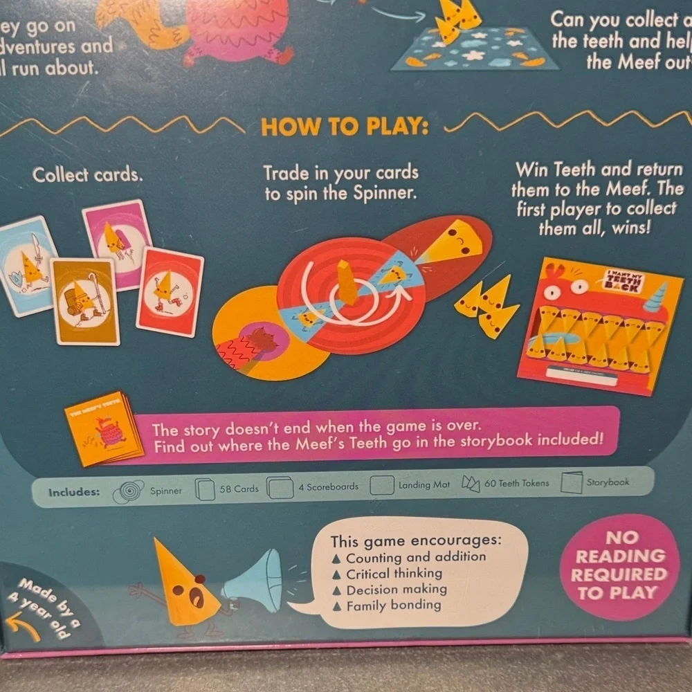 NEW! I Want My Teeth Back Kids Card Game